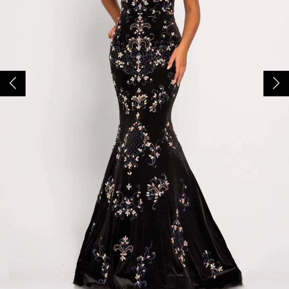 Johnathan Kayne Black Embellished Prom Dress